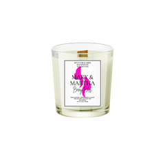 Intuition Flames Mary and Martha Berry Bliss Candle, 10 oz coconut wax candle with wooden wick in matte black glass jar. Features fresh berry, lemon, vanilla, and sugar fragrance blend. Clean-burning, toxin-free, hand-poured for balance, joy, and reflection.