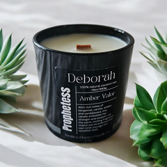 Faith-inspired candle gift set with three 10 oz black glass jar candles. Each features unique fragrances combining strawberry caramel, rose suede, and vanilla sandalwood notes. Clean, eco-friendly burn with long-lasting scent throw for prayer, meditation, and relaxation spaces.