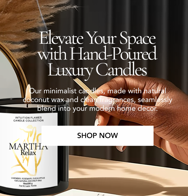 Boutique devotional candles with long-lasting fragrance, small-batch poured by Intuition Flames to create sacred space in the home.