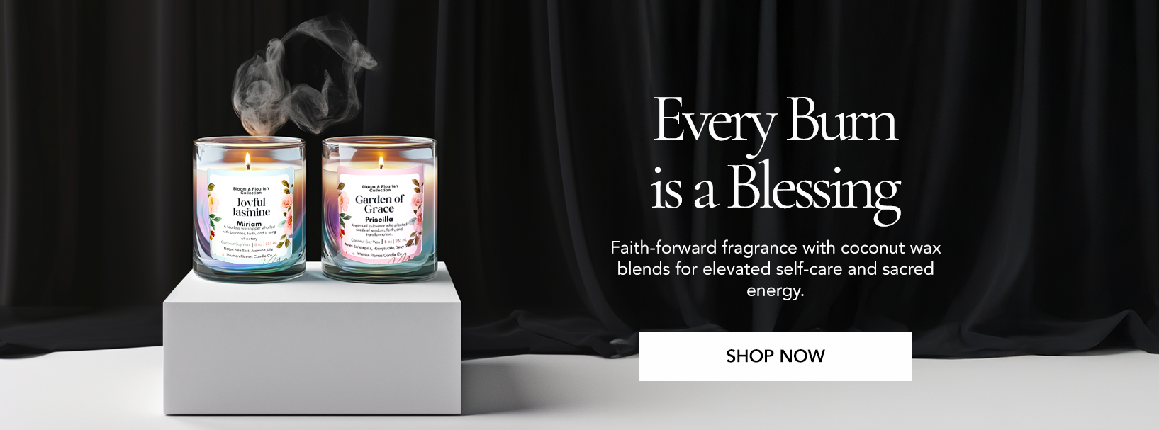 Intuition Flames aromatherapy and scripture-inspired candle gift sets, blending luxury scent notes with deep spiritual meaning for everyday faith practices.