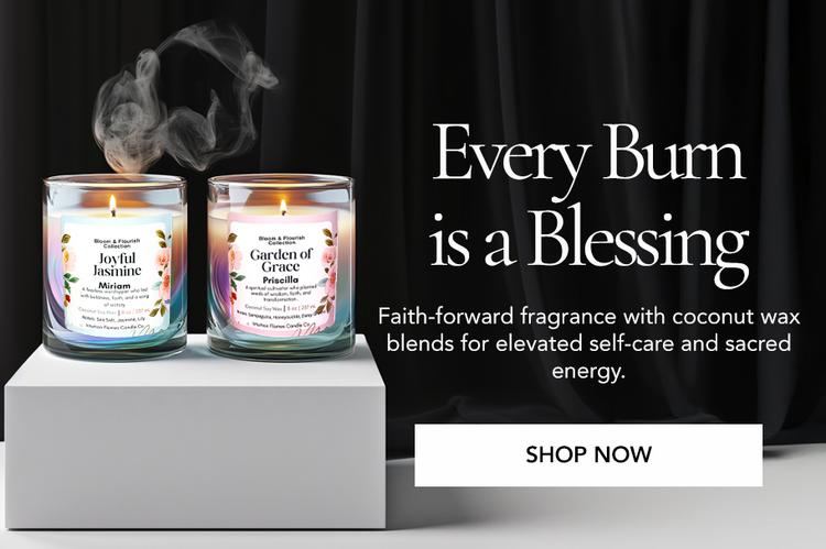 Black-owned luxury candle brand Intuition Flames offers elegant, story-driven home fragrance rooted in prayer, peace, and divine identity.